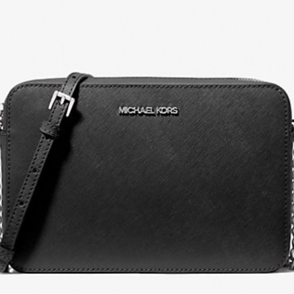 Michael Kors Black and Silver Crossbody Bag